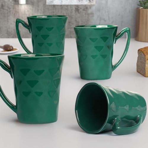 The Earth Store Conical Teal Diamond Coffee Mug 350 ML Capacity, Microwave & Dishwasher Safe, Coffee Mug for Diwali Gift | Ideal for Coffee, Tea, and More Mugs | Diwali Gifts Item | Set of 4 (B0CRZ4DB93) Amazon Price History, Amazon Price Tracker