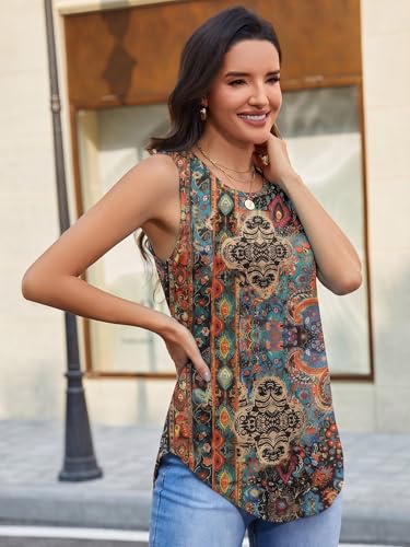Image of UNCLECAT Womens Oversized Long Tank Tops Summer Sleeveless Tunic Tops