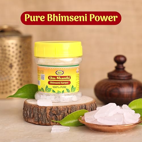 Image of Cycle Pure Om Shanthi Karpure Bhimseni Camphor - Original (50g) | Bhimseni Kapoor for a Divine Puja Experience | Compatible with Camphor Electric Diffusers | Long-Lasting Fragrance