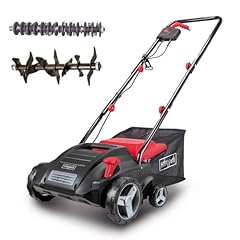 Scheppach Scarificateur électrique SC32 | 1500W | Largeur de coupe 32cm | Bac 30 L | Réglage en hauteur 4 positions/jusqu'à 4mm | Arbre de scarification (16lames) et d'aération (20griffes) inclus