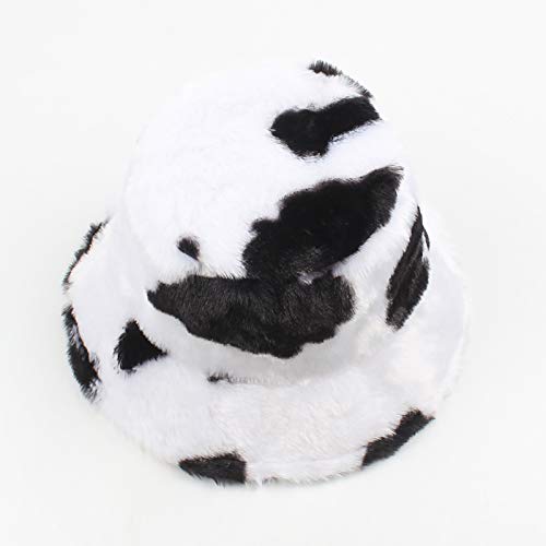 pedkit Chapéu balde feminino de inverno com estampa de vaca ajustável de pelúcia quente boné de pesc