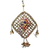 duvoplus, Kletternetz aus Seegras mit Blöcken 46 x 28 x 14 cm, Mehrfarbig, Vögel, Mehrfarbig