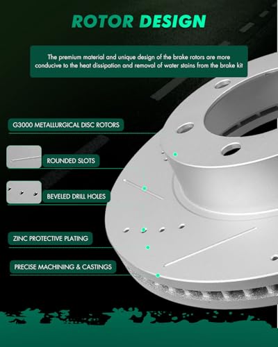 Image of SCITOO Front 12.55 inch Brake Pads and Rotors Kits Fit For Toyota For Sequoia 2001-2007,For Toyota For Tundra 2000-2006