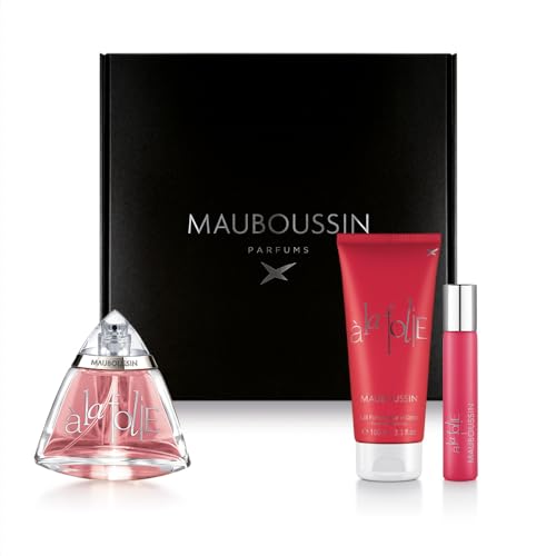 Mauboussin – Estuche A La Folie: Eau de Parfum 100 ml, leche corporal 100 ml & Travel Spray 20 ml