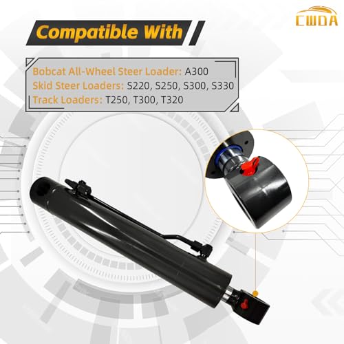 Image of Hydraulic Bucket Tilt Cylinder 7208419 Compatible with Bobcat All-Wheel Steer Loader: A300;Skid Steer Loaders: S220, S250, S300, S330;Track Loaders: T250, T300, T320