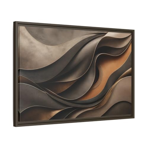Cadre toile guitare abstraite or et marron de qualité supérieure avec châssis expresso 3cm