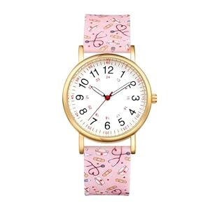 Avaner Nurse Silicone Wrist Watches: Silicone Band Easy Reader Pulsometer Scale Quartz Watches for Nurses Doctors Medical Professionals