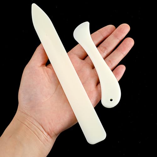 4 Pcs Bone Folder Paper Folding Tool Bone Folder Tool for Paper Crafting, Paper Creaser Set, Folding Scoring Burnishing Crafting Scrapbooking Tool for DIY Bookbinding Paper and Office Supplies - Thumbnail 3