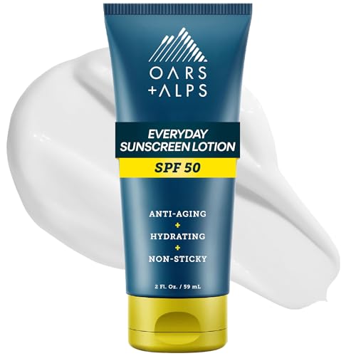 Oars + Alps Sunscreen Body Lotion for Everday Use SPF 50 Body & Face Sunscreen Lotion Infused with Aloe Leaf & Vitamin E No White Residue Water & Sweat Resistant All Skin Types Lightweight 6oz