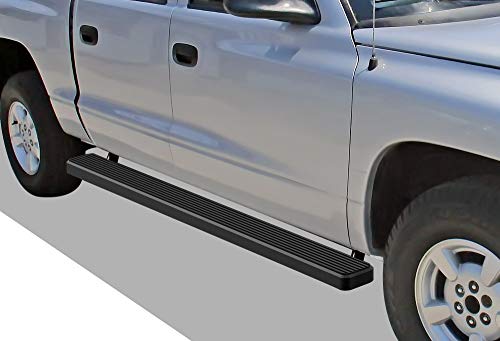 APS iBoard Running Boards 5 inches Matte Black Custom Fit 2000-2004 Dodge Dakota Quad Cab Pickup 4-Door (Nerf Bars Side Steps Side Bars)