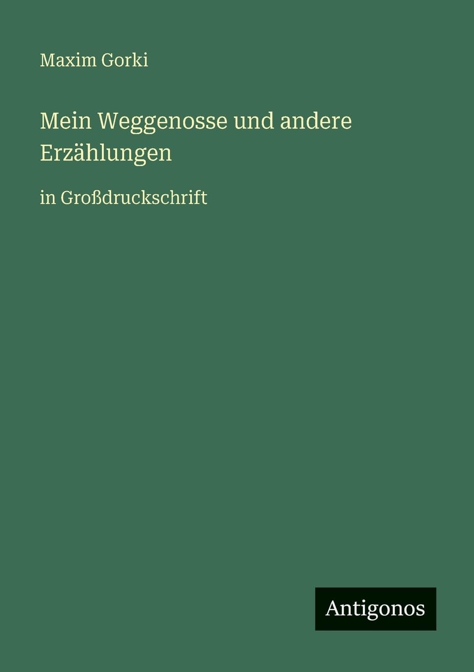 Mein Weggenosse und andere Erzählungen: in Großdruckschrift