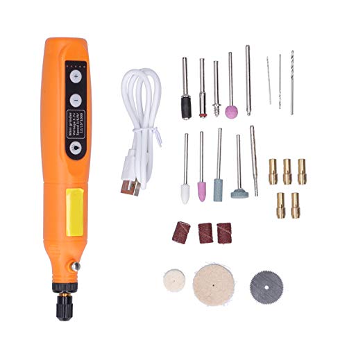 TOOLSGO 26Pcs Rechargeable Engraver Pen Set 5 Speed Adjustable Cordless Rotary Engraving Pen Kit LED Light Rotary Tool for Wood Carving Engraving Sanding Polishing