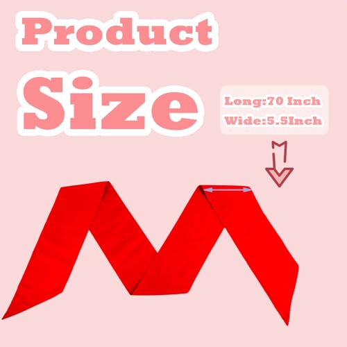 Image of Newborn Swaddle Sash, Soft Cotton Bow Decorative Strap for Swaddles, Adorable Maternity Bow Sash, 70x5.5 Inch, Red