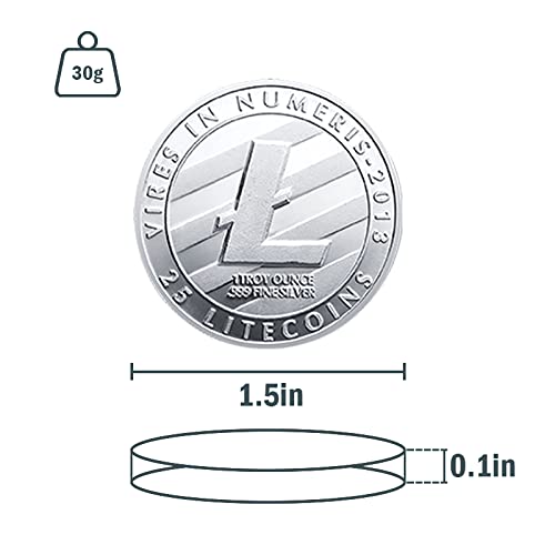 cosbur 3Pcs Litecoin LTC Physical Crypto Coin Collectable Gift, Cryptocurrency Virtual Currency Gold Plated Challenge Art Coin,Bitcoin Home deocr