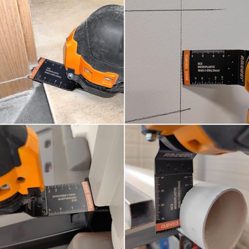 AMZWEI 54 Pcs Wood Oscillating Multitool,Oscillating Tool Blades,Professional Universal Oscillating Saw Blades,Quick Release Saw Blades Fit Dewalt Ryobi Milwaukee Rockwell Fein Makita