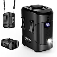 Ventilador de cintura portátil de 4000 mAh, recargable, 3