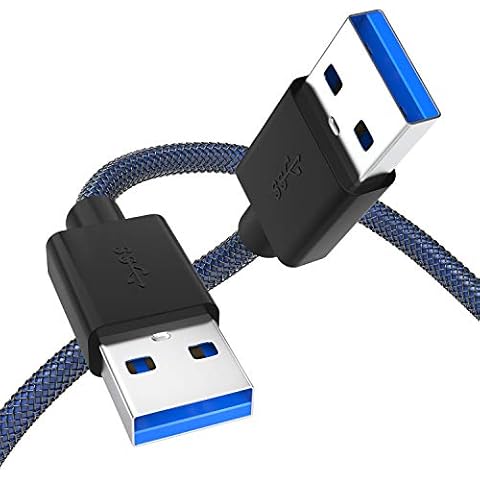USB 3.0 Male to Male Extension Cable, ANDTOBO Double End USB Cord Compatible With Hard Drive Enclosures DVD Player Laptop Cool -3.3 FT Cover