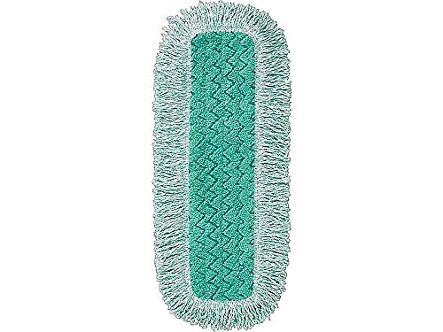 Image of Rubbermaid Commercial Products HYGEN 36 inch Microfiber Dust Pad with Fringe, Green, For Janitorial /Professional Cleaners and Heavy-Duty industrial Cleaning /Dusting /Sweeping