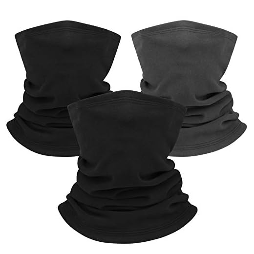 HASAGEI Bufanda tubular para hombre y mujer, 3 unidades, resistente al viento, elástica, para correr, esquí, ciclismo, snowboard, escalada, motocicleta, deportes al aire libre (negro + negro + gris)