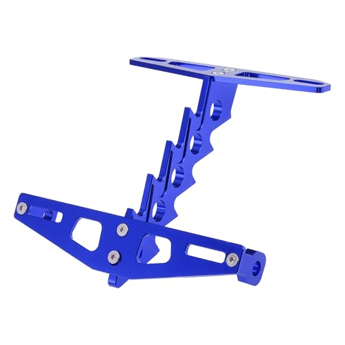 Support de plaque d'immatriculation moto anti-vibrations alu bleu universel
