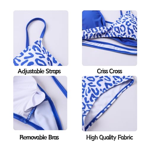 Image of Girls Swimsuit Double Strap High Waist Sporty Bikini Swimsuits Summer Beach 2 Piece Bikini Sets Size 11-15 Years