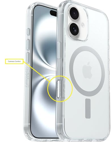 Image of OtterBox iPhone 16 (Only) - Symmetry+ Series Clear Case - Clear - with Camera Control - Snaps to MagSafe - Ultra-Sleek - Raised Edges Protect Camera & Screen - Retail Packaging