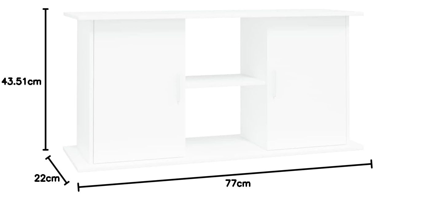 IKAYAA Mueble para Acuario de MDF 121 x 41 x 58 cm Soporte para Acuario Soporte para Tanque de Reptiles con Gabinete de Almacenamiento para Salón, Oficina, Recepción, Blanco