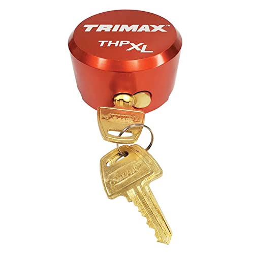 Image of Trimax, (THPXLALRD), Red, Solid Aluminum Hockey Puck Internal Shackle Lock, Universal Fit