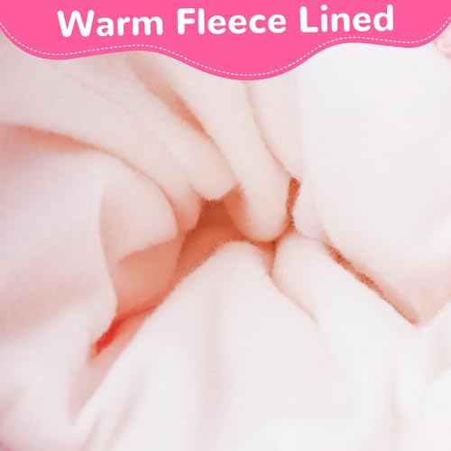 FENELY Girls Boys Winter Hat, Children's Warm Knitted Earflaps Beanie with Pom Pom Thicken Fleece Lining Cap for Kids3