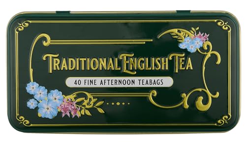Vintage Victorian Bottle Green Tea Tin with 40 English Afternoon Teabags