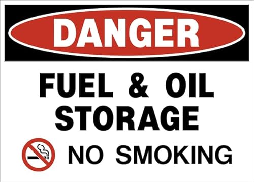 Danger - Fuel And Oil Storage Safety Metal Sign for Home, Business, or Public Use – 8x12 Inch