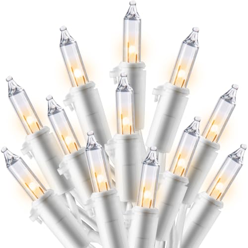 Joiedomi Christmas String Lights Indoor,100 Count Mini Warm Fairy Light Outdoor,21.4 FT Decor for Patio Dorm Classroom Bedroom Holiday Wedding Party Garland Birthday Valentines Day,White Wire