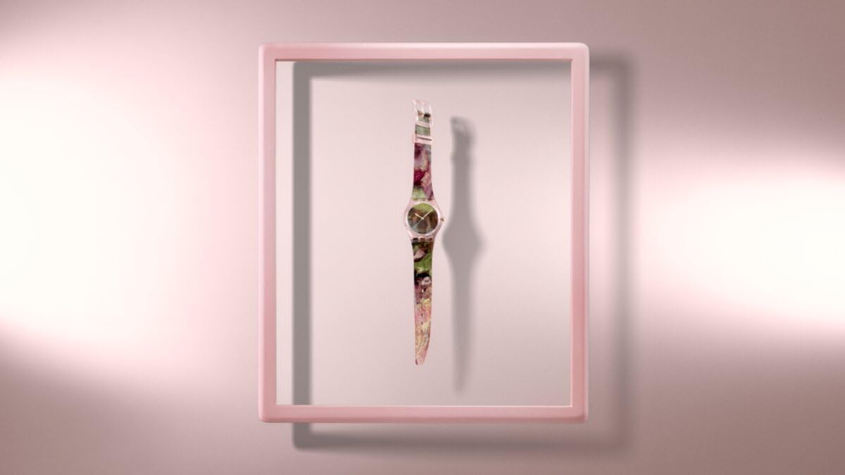 Swatch Gent Unisex Casual Watch Bio-sourced Pink Quartz Water Resistant DEGAS'S Dancers — view 8