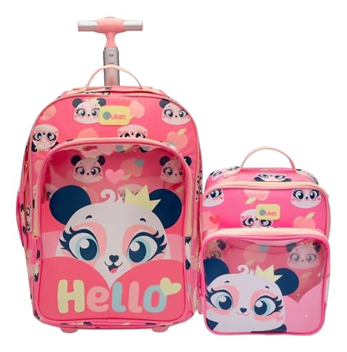 Puket - Kit Panda Romântico: Mochila Grande + Lancheira Térmica Panda Romântico Puket