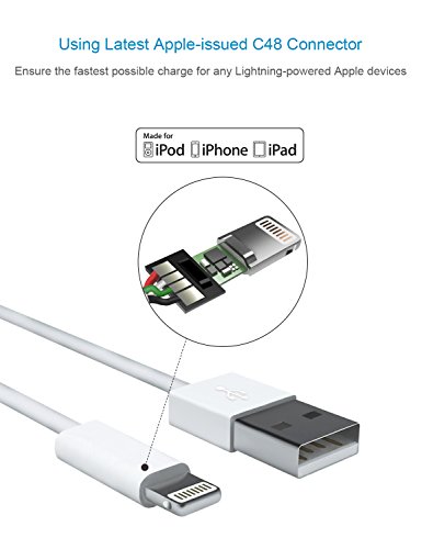 Opso Iphone Charger Cord 10 Ft, [Apple Mfi Certified] Lightning Cable 10 Foot, Fast Apple Lightning To Usb Cable 10 Feet Compatible Iphone 13/12/11 Pro/Xs Max/Xr/Xs/X/8/7/6S/6/Se, Ipad, Ipod #TOP1