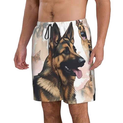 Men's Swim Trunks Quick Dry Beach Shorts Summer Bathing Suit German Shepherd Dog Lovers Swimwear2