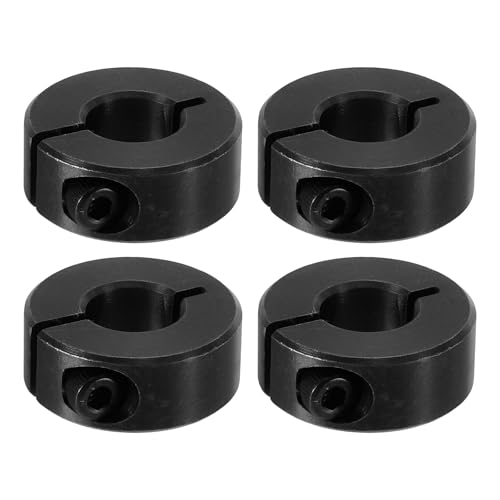 PATIKIL Bore 12mm Single Split Shaft Collar 28mm OD 11mm Thickness, 4 Pack 45#Carbon Steel Locking Collar Clamp Style with Set Screw for Machine Tools Industry, Black