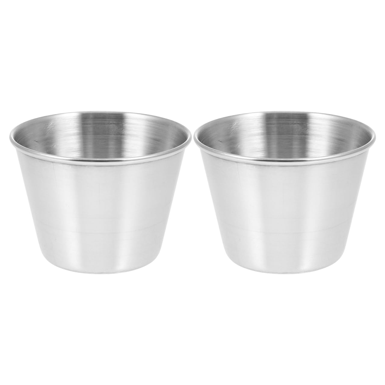 NAMOARLY Stainless Steel Sauce Cup 2 Pack Dipping Cup for Family Dinners Picnic Indoor and Outdoor Barbecue Smooth Surface Easy to Clean for Home Restaurant Hotel and Milk Shop