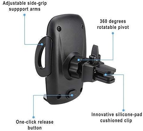Beam Electronics (2 PACK) Universal Smartphone Car Air Vent Mount Holder Cradle Compatible with iPhone X 8 8 Plus 7 7 Plus SE 6s 6 Plus 6 5s 5 4s 4 Samsung Galaxy S6 S5 S4 LG Nexus Sony Nokia and More