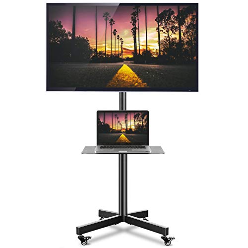 RFIVER Soporte TV de pie con Ruedas Soporte Movil de Suelo para Television LCD LED de Pantalla Plana Curva de 26 a 55 Pulgadas hasta 40 kg MAX VESA 400x400mm