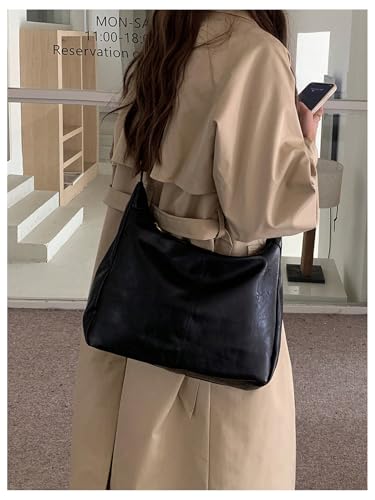 Image of Floerns Women's Soft PU Leather Crossbody Bag Vintage Slouchy Hobo Bag with Zipper