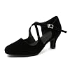 MINITOO Vrouwen Latin Salsa Suede Ballroom Dansschoenen Avond Party Sandalen Pompen QJ6132