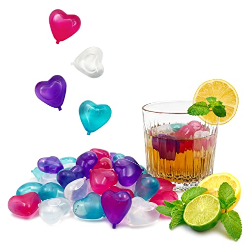 Paquete de 40 cubitos de hielo de plástico reutilizables para bebidas como whisky, vino o café, rellenos de agua pura, para mantener tu bebida fría durante más tiempo, se pueden utilizar para viajes