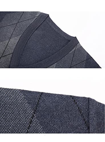 Cardigã Suéter Para Homens Jaqueta Xadrez Slim Fit Jumpers Camisola De Malha Casaco Negócios Casuais