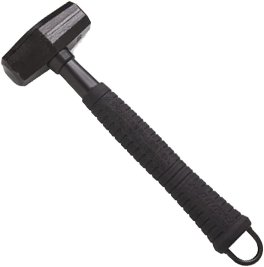 Tsuchiyu Sangyo 04848 Premium Metal Fittings Pipe Handle Stone Hammer 2.4 lbs (1.1 kg) Black BKO Soft Metal Plating Made to Order