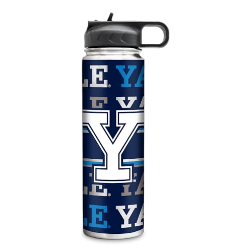 Rico Industries NCAA Yale Bulldogs Standard 22oz Stainless Steel Tumbler with Lid - Great For Coffee, Tea, Water or Cocktails