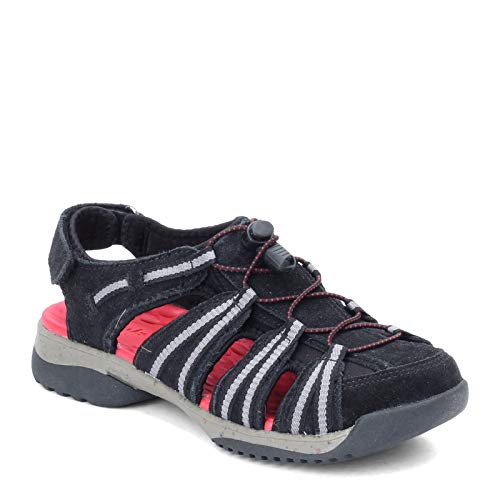 Clarks Women's Tuvia Maddee Fisherman Sandal, Black Synthetic, 5 M US