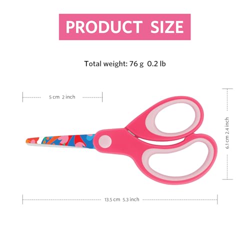 Asdirne Tesoura Infantil Esquerda, Tesoura De Segurança Infantil, Tesoura De Artesanato Com Ponta Ro