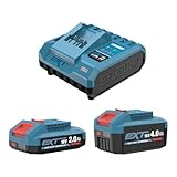 Erbauer Set Ladegerät und 2 Lithium-Ionen-Akkus, 2 Ah + 4 Ah, 240 V