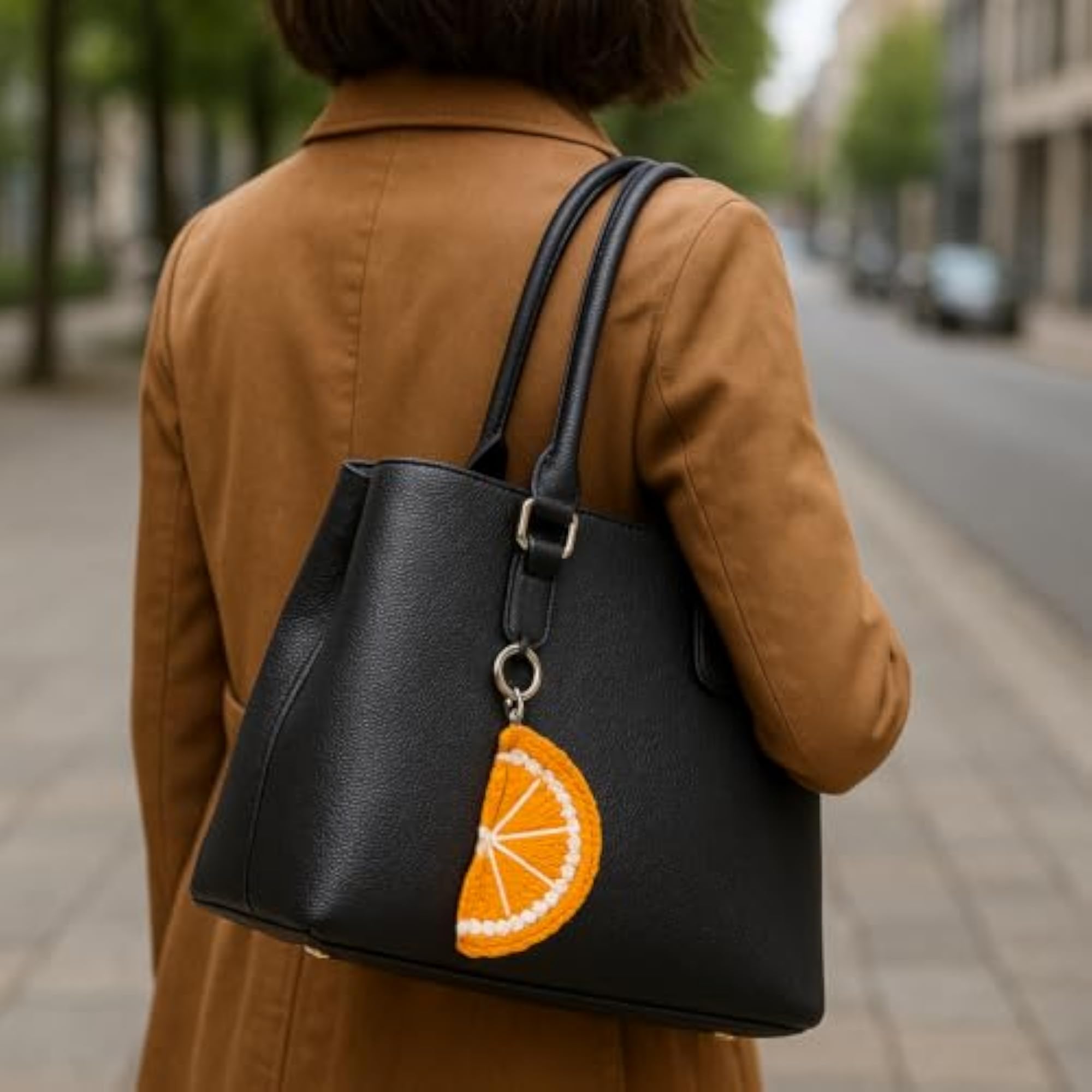Crochet Orange Slice Keychain/Bag Charm